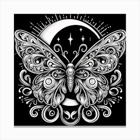 Tattoo Style Butterfly Art I Canvas Print