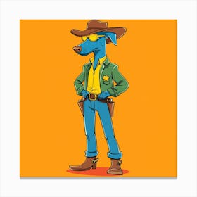 Creatai 24830 A Cartoon Style Anthropomorphic Blue Dog Standi 9150c806 D4cb 4c8e 806e 90c2902e312b 0 Canvas Print