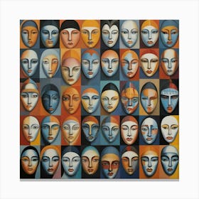 Faces Art Print 0 Canvas Print