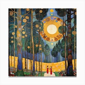 Klimt'S Forest 5 Canvas Print