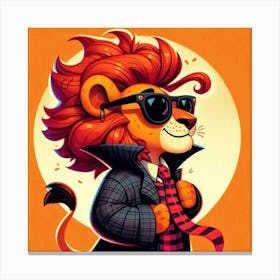 Lion In A Suit 2 Canvas Print