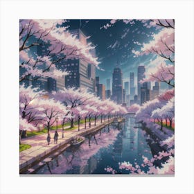 City And Blossoms(1) Canvas Print