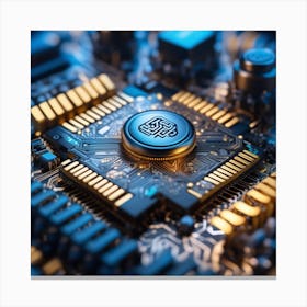 Close Up Of A Computer Chip 3 Canvas Print