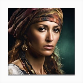 Portrait Of A Woman In A Turban Canvas Print