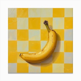 Banana Yellow Checkerboard 1 Canvas Print