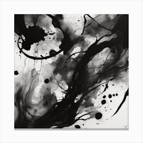 Black And White Abstract Painting Canvas Print