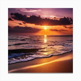 Sunset On The Beach 266 Canvas Print