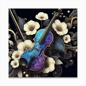 Violin And Flowers 1 Canvas Print