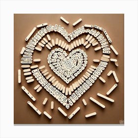 Heart Of Dominoes 2 Canvas Print