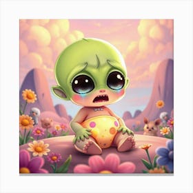 Crying Alien Baby Canvas Print