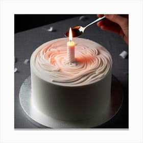 Birthday Cake With Candle Canvas Print