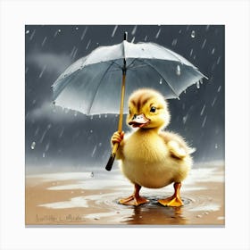 Duck In The Rain 12 Canvas Print