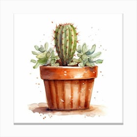 Watercolor Cactus 9 Canvas Print