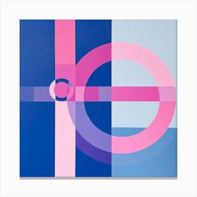 Pink and blue abstract geometrical painting Canvas Print