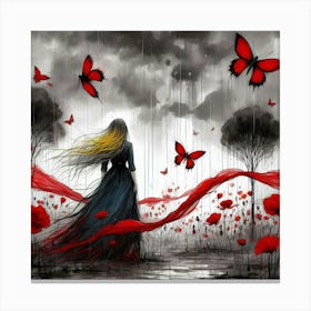 Girl In The Rain 1 Canvas Print