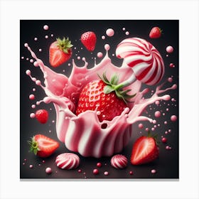 Strawberry splash 3 Canvas Print