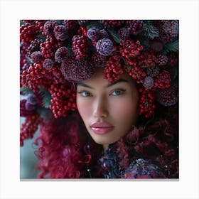 Portrait Of A Woman With Berries Canvas Print