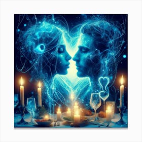 Couple With Candles Canvas Print