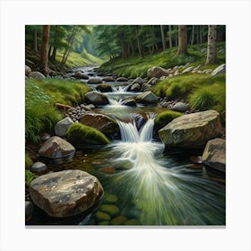 Stream In The Woods 4 Canvas Print