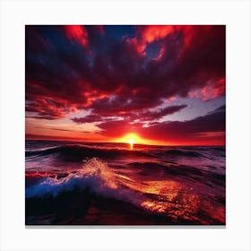 Sunset Over The Ocean 205 Canvas Print