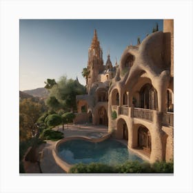 Landscape Inspired By Gaudi 4 Canvas Print