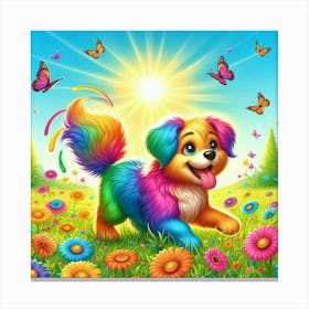 Rainbow Dog 1 Canvas Print