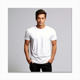 Mock Up Cotton Casual Wearable Printed Graphic Plain Fitted Loose Crewneck V Neck Sleeve (3) Canvas Print