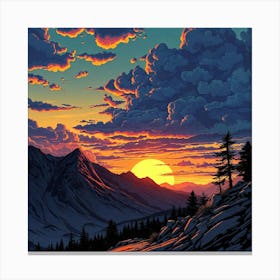 Sunset In The Mountains 10 Canvas Print