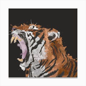 Roaring Tiger Square Canvas Print