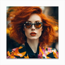 Portrait Of A Woman With Red Hair Canvas Print