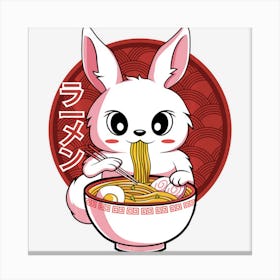 Limited Edition Kawaii Bunny Anime Ramen Japanese Noodles Canvas Print