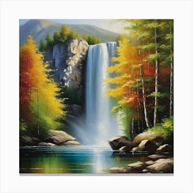 Waterfall In Autumn 22 Canvas Print