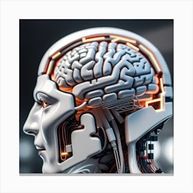 Human Brain With Artificial Intelligence 30 Canvas Print