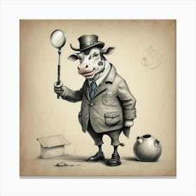 Detective Cow 1 Canvas Print