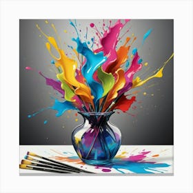 Colorful Paint Splashes 1 Canvas Print