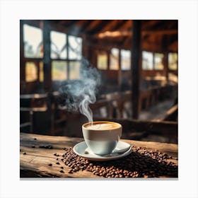 Coffee In An Old Barn Canvas Print