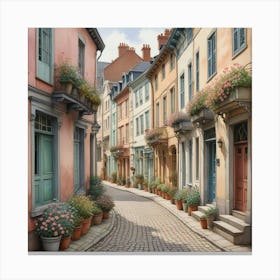 European Vintage Streetscape Streets Of Timeless Charm (3) Canvas Print