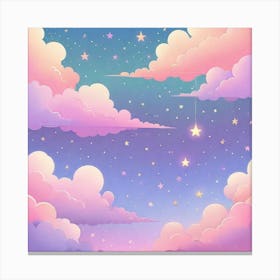 Sky With Twinkling Stars In Pastel Colors Square Composition 274 Canvas Print