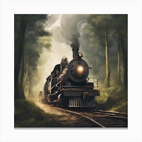 Steam Train In The Woods Canvas Print
