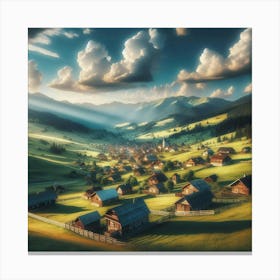 Village In The Mountains Canvas Print