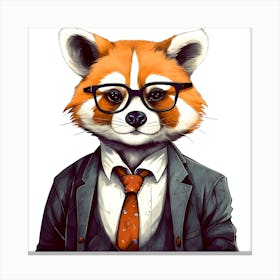 Red Panda In A Suit Canvas Print