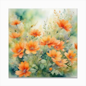 Orange Flowers Canvas Print