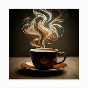 Coffee Cup With Smoke 22 Canvas Print