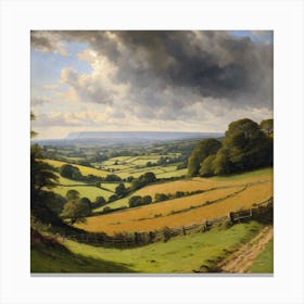 View Of A Valley Canvas Print