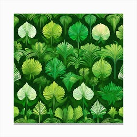Seamless Pattern Of Tropical Leaves Canvas Print