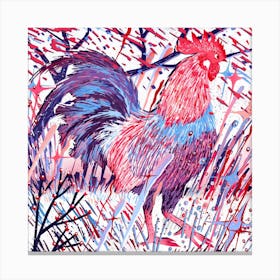 Rooster 2 Square Canvas Print