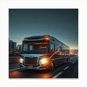 Rv On The Highway Canvas Print