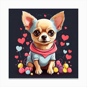 Valentine's Day Chihuahua Canvas Print