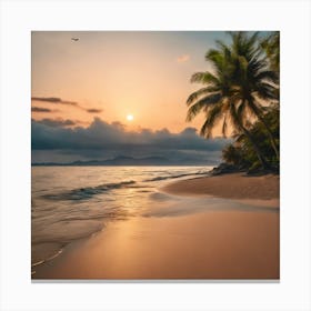 Sunset On The Beach 4 Canvas Print