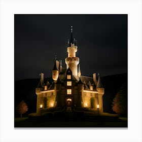 Castle At Night Canvas Print